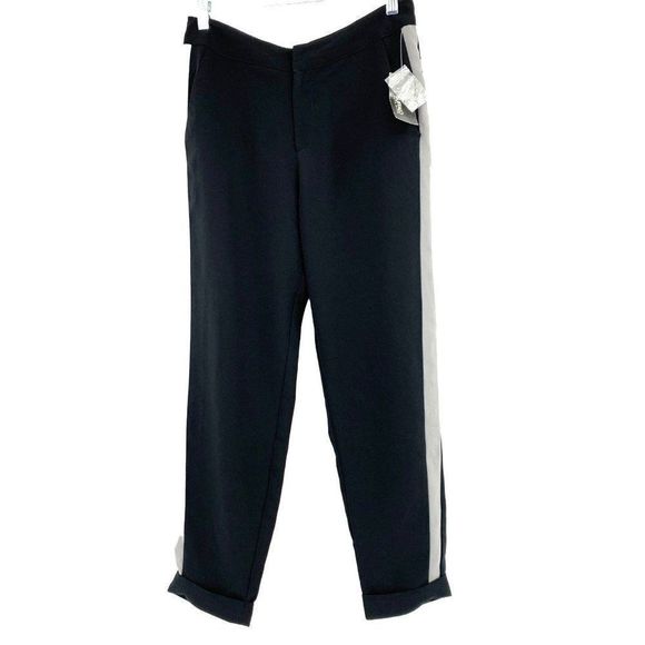 Womens Buffalo David Bitton Pants Ankle Side Stripe Size 2 Black 2250 NWT - Picture 3 of 12